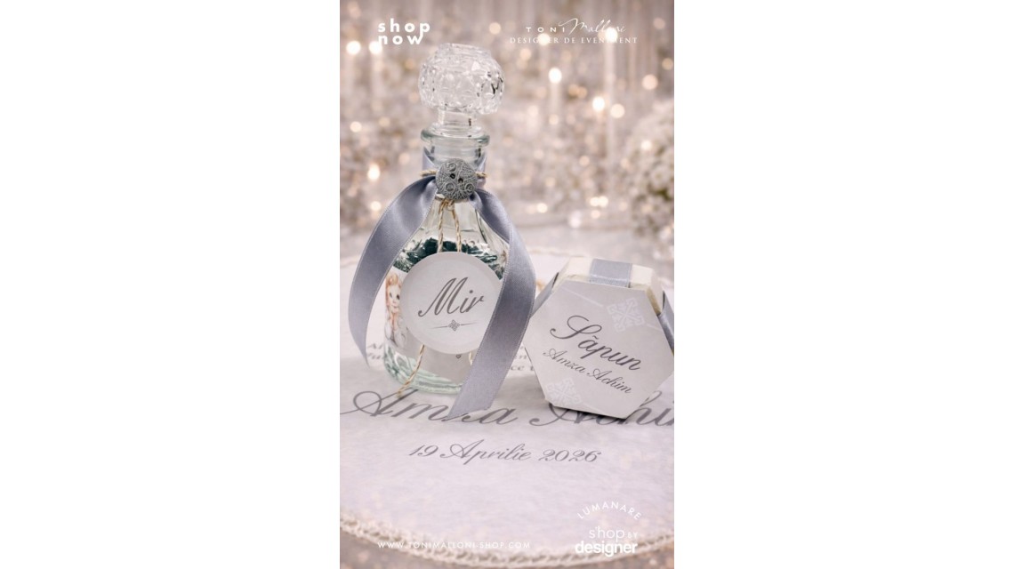 Trusou botez băiat Înger Alb elegant cu îngerași și aripi brodate 9